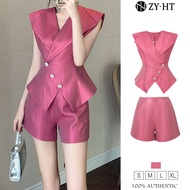 ZY.HT EraVogue 2 mảnh Set Puff Up Sleeve + Shorts Work Suit Hi-Suit nữ Jumpsuit nữ 30946