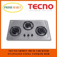 TECNO SR98SV 90CM 3-BURNER STAINLESS STEEL COOKER HOB + 1 YEAR WARRANTY