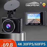 OBDPEAK M3 4K 30fps Car Dash Cam 2K 60 FPS Super Night Vision UHD 3840* 2160P Car DVR with WIFI APP 