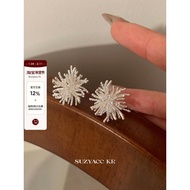 Suzyacc kr simple heavy industry Niche Design Fireworks Rhinestone Earrings 2025 New Style Hot-selli