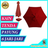 Kain Pengganti Tenda Payung Taman 6 Ruas Jari-Jari Hotel Pantai Waterproof Bisa untuk Produk Ace Har