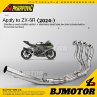 Kawasaki ZX6R 636 Full System Exhaust Middle Pipe Stainless Steel Motorcycle Exhaust Pipe 2024-2025