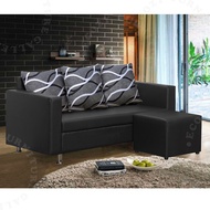 Jasper 3-Seater Faux Leather Sofa Frame with Fabric Back Cushion