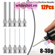 WHITESHIRT 12Pcs Industrial Glue Injection Needle, Blunt Tip Stainless Steel Dispensing Machine Need