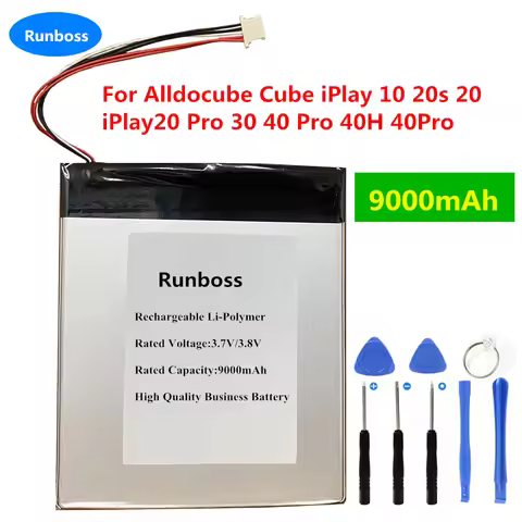 New 9000mAh Tablet PC Battery for Alldocube Cube iPlay 8 8T 20s 20 iPlay20 10 Pro iPlay 30 40 Pro 40