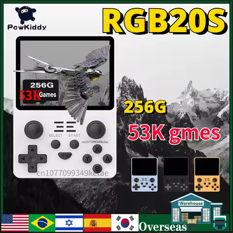 POWKIDDY RGB20S Handheld Game Console Retro Open Source System RK3326 3.5-Inch 4:3 IPS Screen Double