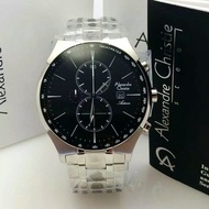 Alexandre christie ac 6467 jam tangan pria original silver black