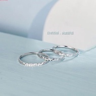 Free Shipping Finger Ring 纯白金满天星戒指线条尾戒PT950指环素铂金女戒表白求婚生日礼物 Cincin