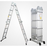 16 STEP 4.7m Total Length 2.3m Each Side STEEL EXTENDABLE LADDER Office Tangga Long Panjang Lightweight Foldable Folding