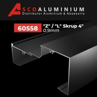 aluminium "z"/ "l" polos profile 0558 kusen 4 inch