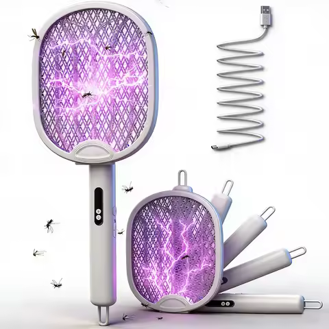 3 In 1 Electric Mosquito Swatter Mosquito Killer Lamp Killer Insect Killer 3000V Type-C Rechargeable