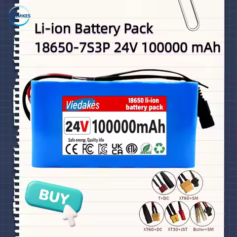 29.4V 100000mAh 7S3P Li-ion Battery Pack 18650 with BMS for 24V-29.4V Electric Motor Scooter