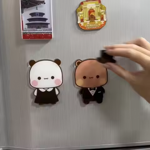 Kawaii Yier Bubu Fridge Magnets Cute Anime Panda Bear Bubu and Dudu Dress-Up Magnets Home Decor Stic