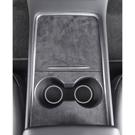 Black Alcantara Trims For Tesla Model 3 2021-2023 2024 Highland Interior Center Console Wrap Kits De