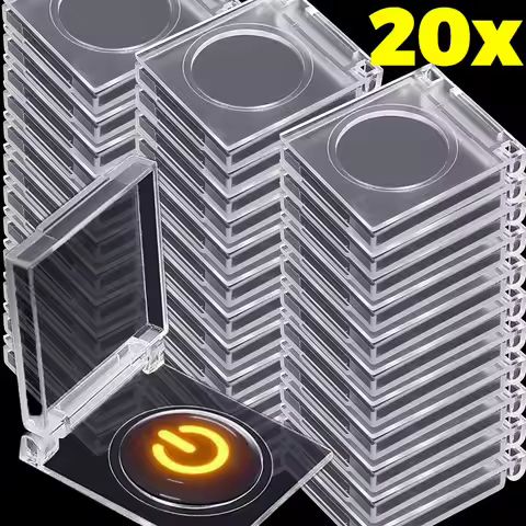 1/20PCS DIY Push Button Protective Cover Transparent Elevator Computer Host Switch Dust Proof Box An