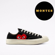 Converse CDG PLAY LOW BLACK WHITE HEART COMME DES GARCONS ORIGINAL SEPATU