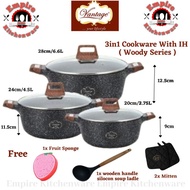 Vantage Non Stick 3in1 Cookware With IH Woody Series