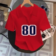 NUMBER NUMBER NUMBER Crop Top Polo Shirt Women/Plain Crop Top/Women's T-shirt/Plain Collar T-shirt//