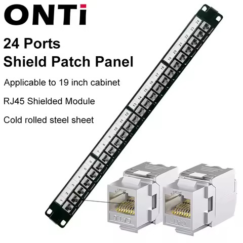 RJ45 shielded module 24 port patch panel Tool-Free rackmount wall mount CAT6/CAT6A/CAT7/CAT8 STP Key