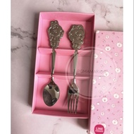 korea line friends cutlery - folk and spoon set