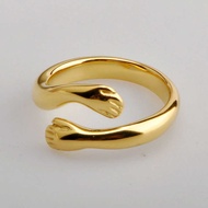 Warm Hug Hug Ring Titanium Steel Gold-Plated Fashion Jewelry Ring Ring