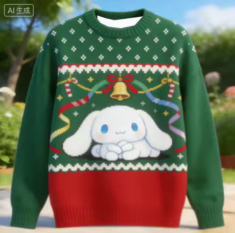 2026 Sanrio Yuguigou Christmas Kids/Adults Round Neck Hoodie Y2K Extra Large Christmas Family Top Pa