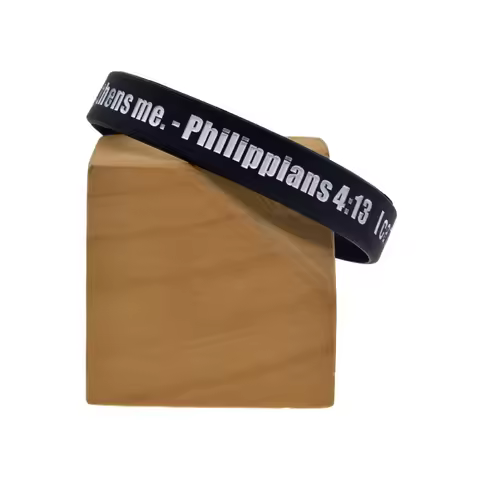 1 PC Christian Bible Verse Silicone Bangle Philippians 413 Jesus Inspirational Bracelet Party Favor 