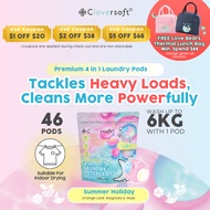 Cloversoft 4 in 1 Anti Dust Mite Laundry Capsules (Orange Leaf, Magnolia, Musk) 46 Pods