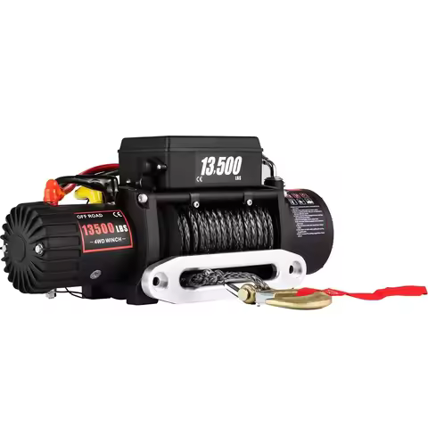 VEVOR Electric Winch 13500LBS 12V 27M Synthetic Rope