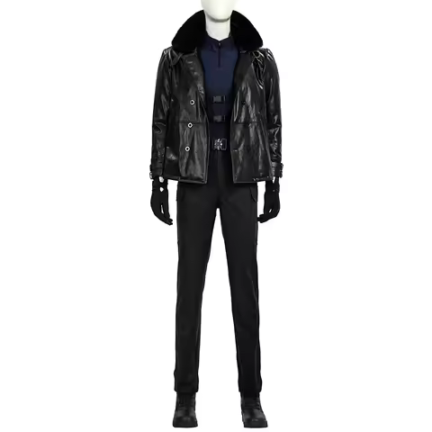 Adult Leon Kennedy Cosplay RE9 Remake Costume Leather Jacket Halloween Cosplay Outfits