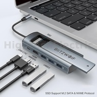 BlitzWolf® BW-Neo TH13 Pro 6-in-1 Docking Station with SSD Card Slot Support M.2 Dual Protocol Hard 