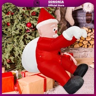 [SONONIA] 6.56 ft Christmas Inflatable Hanging Santa Large Hanging Santa with Gift Bag