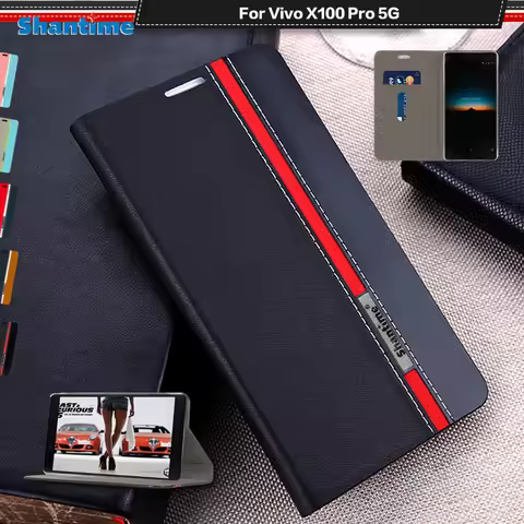 Luxury PU Leather Case For Vivo X100 Pro 5G Flip Case For Vivo X100 Pro 5G Phone Case Soft TPU Silic