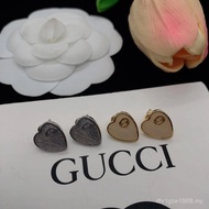 Gujia GUCCI GUCCI Jewelry Earrings 925 Silver Double G Transparent Love Enamel