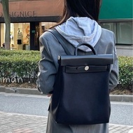 ✨Hermes herbag 全黑銀扣 帆布拼皮後背包