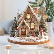 MXBEAUTY Christmas Snow House Statue, 2D Acrylic Xmas Magic House Figurine, Multifunctional Cartoon 
