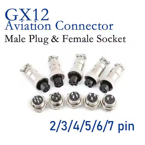 10Pcs GX12 2P 3/4/5/6/7 Pin Male And Female 12mm L88-93 Circular Aviation Socket Plug Wire Panel Con