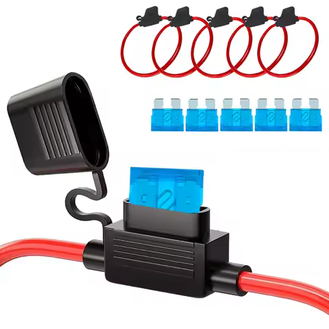 5Pcs 14 AWG Inline Fuse Holder Kit Waterproof 12V Automotive Blade Fuse 15A Fuses for Car Boat Marin
