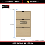 [118CM Tinggi] EsseHome 3 Layer Shoe Cabinet 18 Pairs Shoe Kabinet Kasut 3 Tingkat