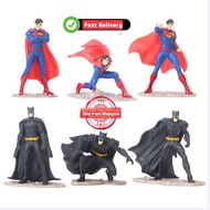 Superman Batman Action Figures 7~11cm 2Pcs/set Cake Topper Collection Model Doll Toys