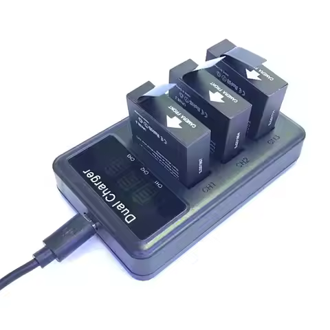 SJCAM 3 way USB 3 Slots Battery Charger LCD Charger Dugl Charger Sj8 Pro Plus Air Sj7 Star Sj6 Legen