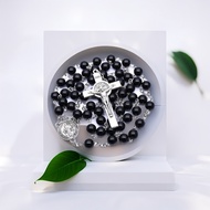 BENEDICT ROSARY NECKLACE (SYNTHETIC PEARL) CATHOLIC ROSARY NECKLACE/ BENEDICT ROSARY/ SPIRITUAL NECK