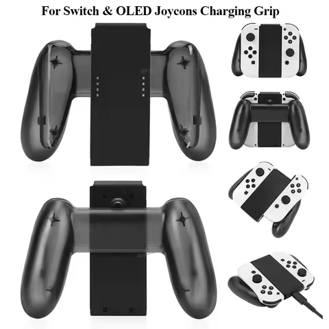 Original Clear Black Charge Grip For Switch Handle Grip Holder Charging Handgrip For Nintend Switch 
