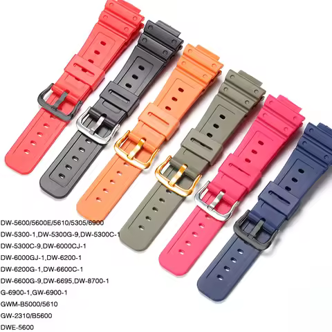 16mm Resin Strap Suitable For Casio DW-5900 DW-6900 5600E GW-M5610 Band Bracelet Pin Buckle Accessor