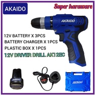 AK12EC 12V AKAIDO DRIVER DRILL CORDLESS /power tools cordless /cordless drill/mesin drill/cordless battery