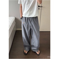 YPUR Car American Overalls Linen Contrast Color Checked Straight Pants Wide Leg Loose Casual Pants D