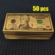 ธนบัตรทอง24K 20/50/100ชิ้นธนบัตรกระดาษสีทอง USD แบบ100แบงค์ดอลล่าร์ธนบัตรทองสำหรับการตกแต่งบ้านสะสม