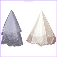 Rainl 1 Tier Pearl Beaded Wedding Dress Veil Single Layer Tulle Ribbon Edge Bridal Veils Women Hair Accessories 1 5 Mete