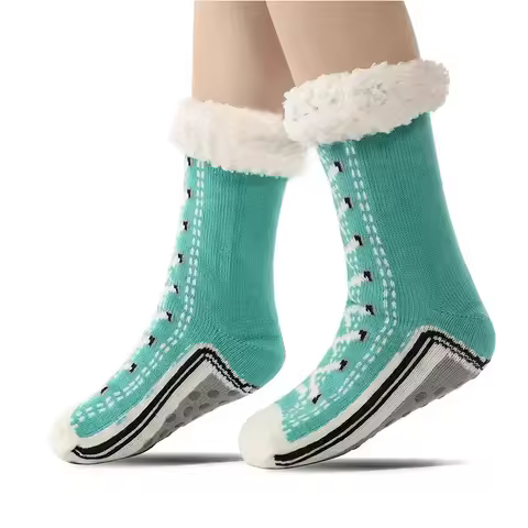 Fuzzy Fluffy Sock Women Winter Warm Plush Non Slip Home Sleeping Soft Female Floor Thermal Grip Slip