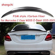 W205 PSM Style Carbon Fiber Rear Spoiler For Mercedes C Class 2-door Coupe C205 Rear Boot Trunk Lip 